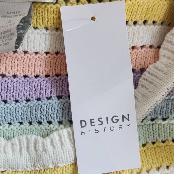 Design History Pastel Rainbow Sleeveless Knit Top NWT Size 3X Striped Sweater - Picture 6 of 8